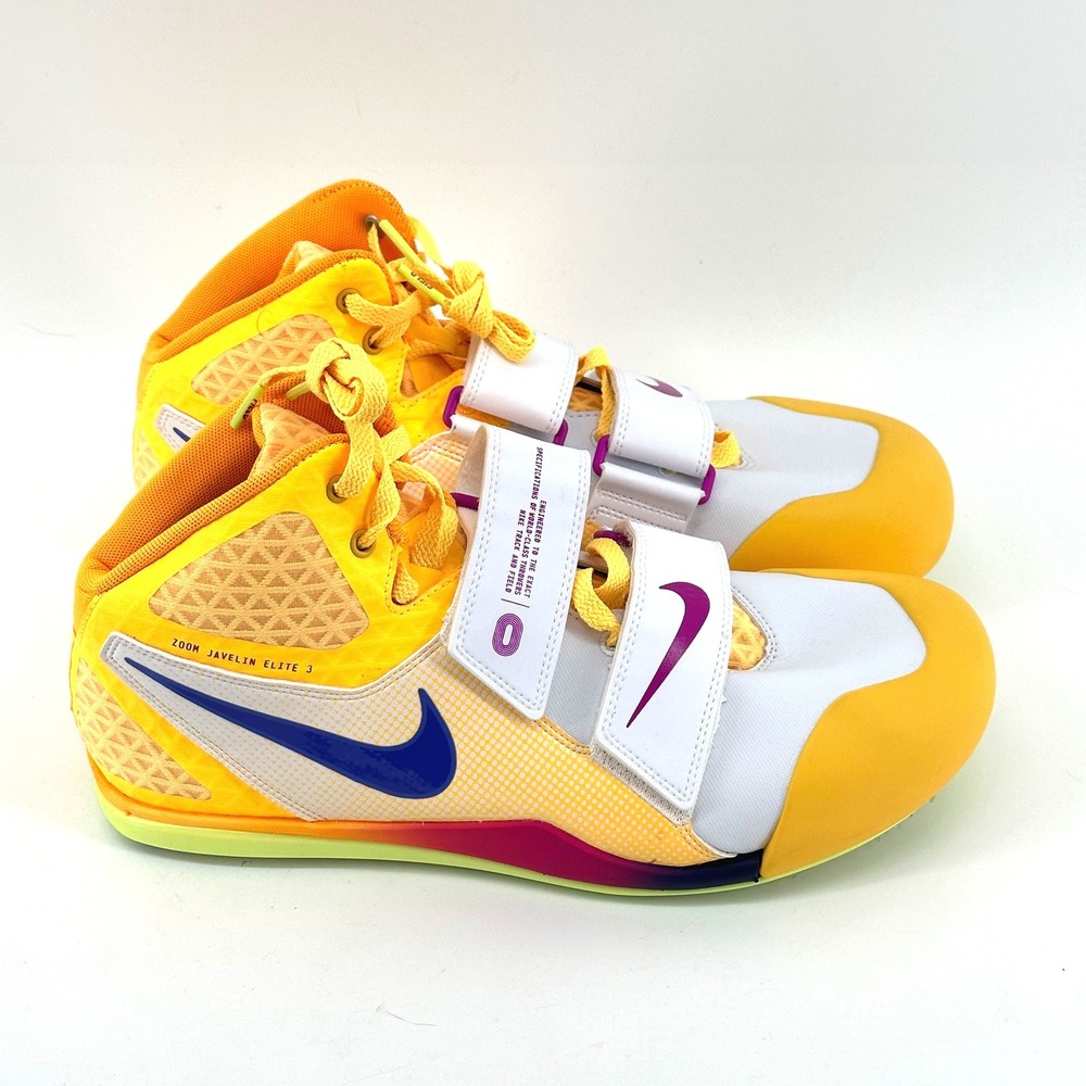 Nike Zoom Javelin Elite 3 Mens 12 Yellow White FZ9626-800 Athletic Track Spikes